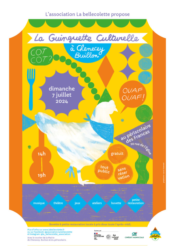 Première Guinguette culturelle de La bellecolette à Chenecey-Buillon le dimanche 7 juillet à partir de 14h